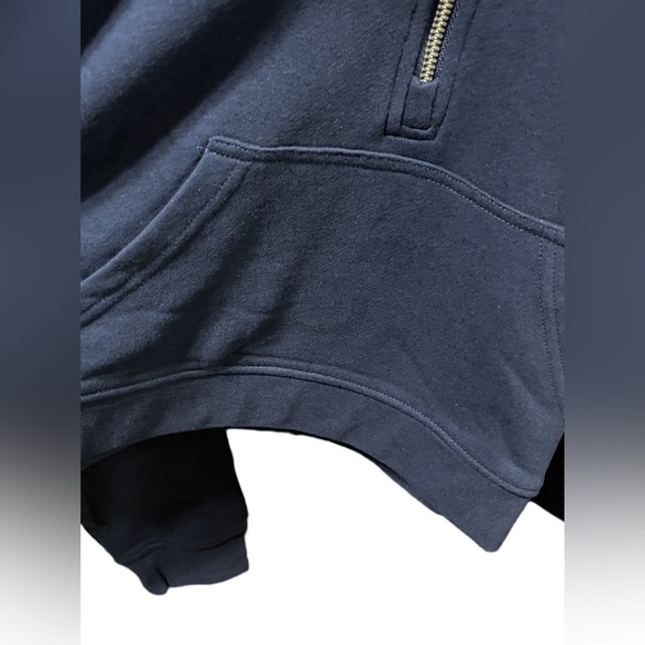 NWT WEWOREWHAT cropped Knit half zip Sweatshirt in Midnight Blue Size XL Womens - Picture 7 of 16